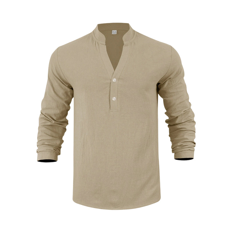 Maglietta Henley casual da uomo