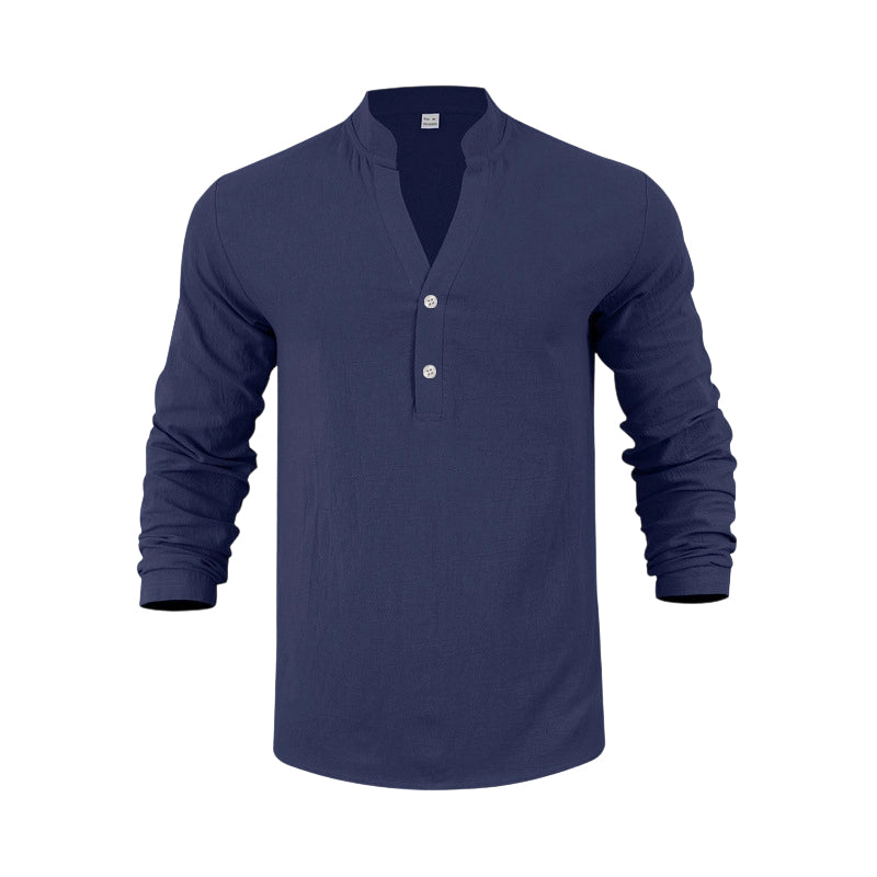 Maglietta Henley casual da uomo
