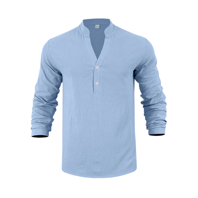 Maglietta Henley casual da uomo