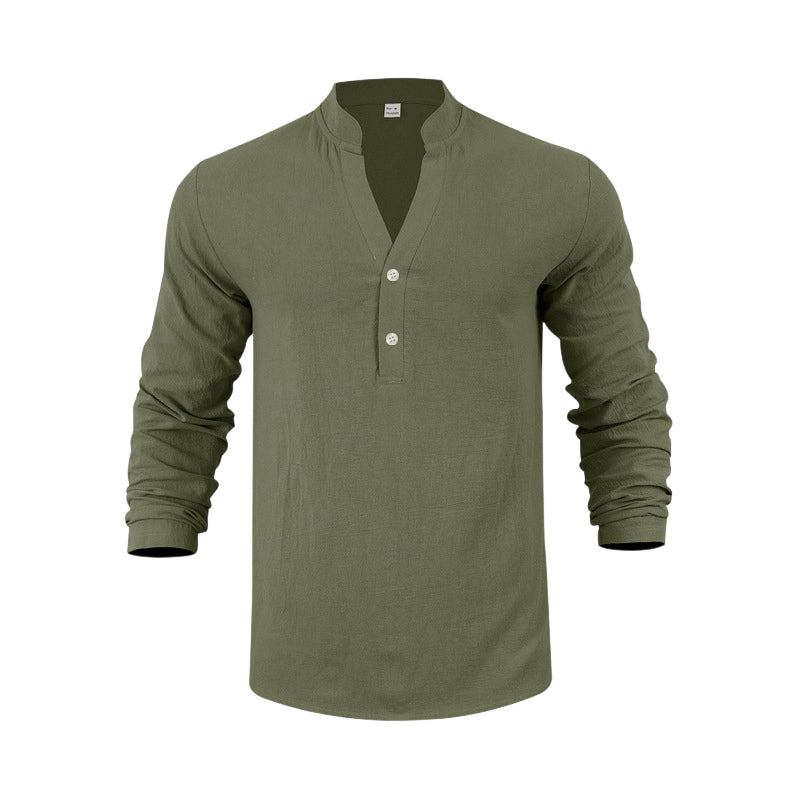 Maglietta Henley casual da uomo