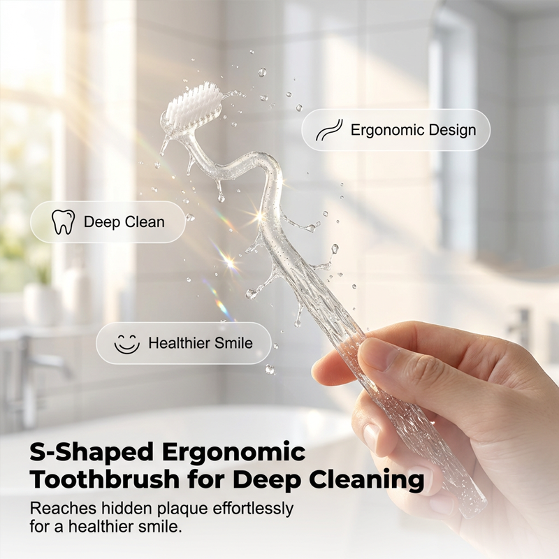 Spazzolino da Denti Ergonomico a Forma di S