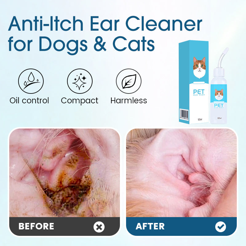 🐶🐱 Soluzione Detergente Auricolare per Cani e Gatti 🌿✨ - Estratti Naturali | Allevia il Prurito | Formula Delicata per Orecchie Sensibili