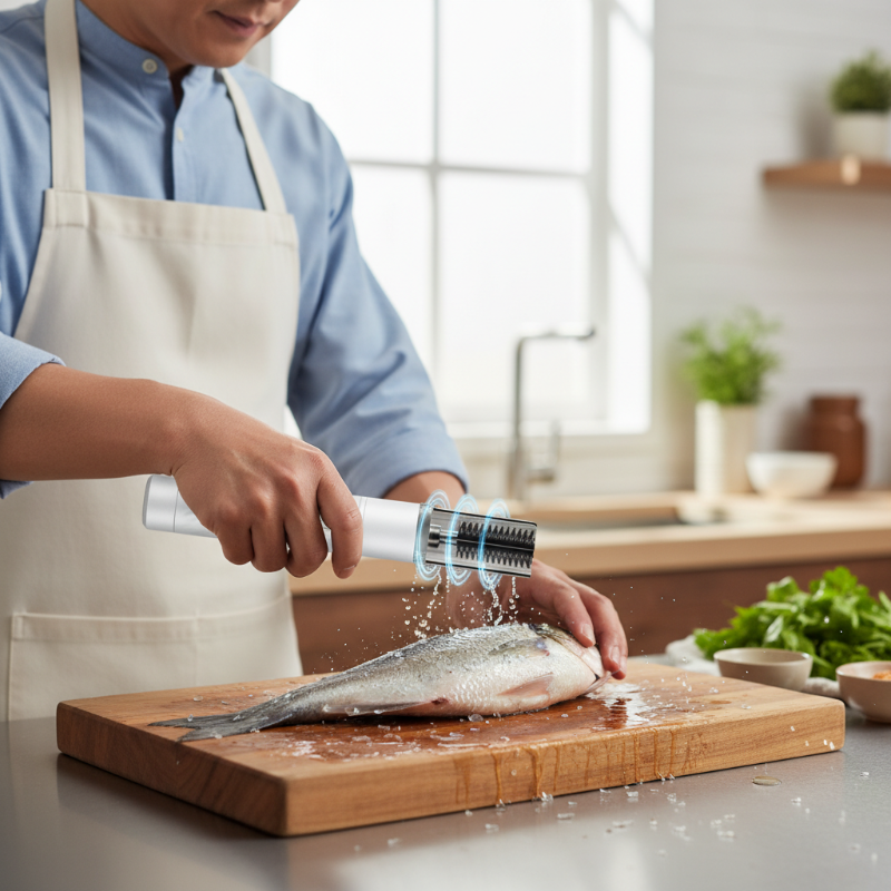 Strumento Elettrico Ricaricabile per Togliere le Squame del Pesce