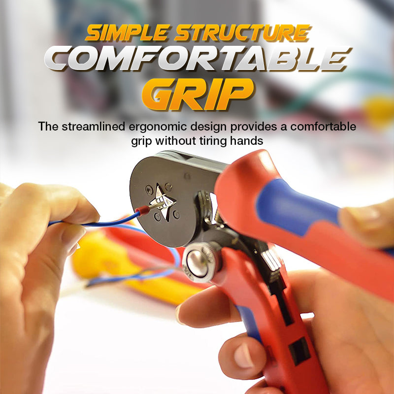 🎊SCONTO DEL 50% ORA! Set di pinze crimpatrici a cricchetto per terminali tubolari – Utensile ergonomico autoregolante per progetti di cablaggio elettrico