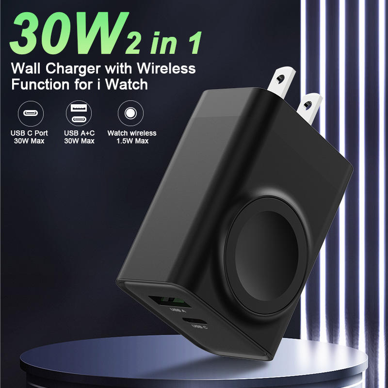 Caricatore da parete wireless 3 in 1 per orologio