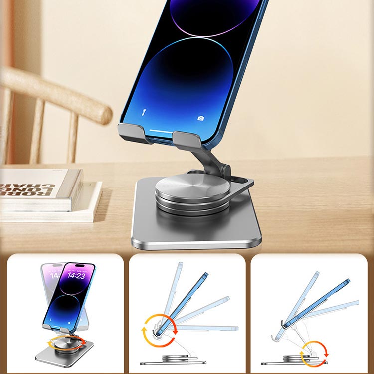 Supporto da Tavolo Anti-ribaltamento per Tablet e Smartphone - Rotazione 360°