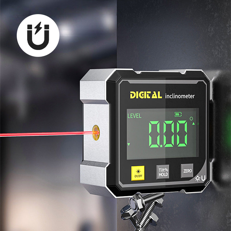 🔥Misuratore angoli digitale magnetico 📐 Doppio laser, ricarica USB, misurazioni veloci e precise per falegnameria🔨