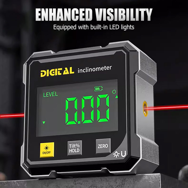 🔥Misuratore angoli digitale magnetico 📐 Doppio laser, ricarica USB, misurazioni veloci e precise per falegnameria🔨