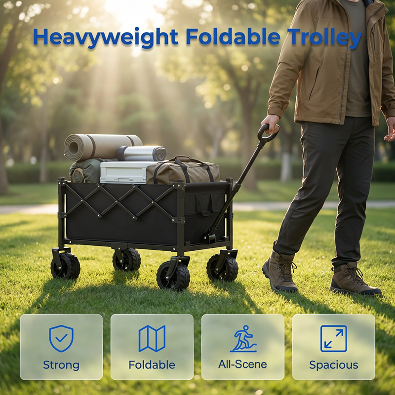 🥳 HOT SALE 2026 🥳💞 50K+ VENDUTI! 🚚🏕️ 50% OFF! Carrello Pieghevole Resistente – 130L, portata 80kg, ruote per tutti i terreni. Telaio in acciaio al carbonio rinforzato – trasporta facilmente attrezzi da giardino e spesa! 🛒✨