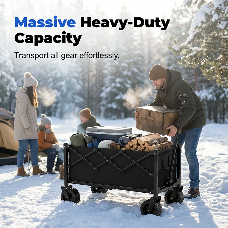 🥳 HOT SALE 2026 🥳💞 50K+ VENDUTI! 🚚🏕️ 50% OFF! Carrello Pieghevole Resistente – 130L, portata 80kg, ruote per tutti i terreni. Telaio in acciaio al carbonio rinforzato – trasporta facilmente attrezzi da giardino e spesa! 🛒✨