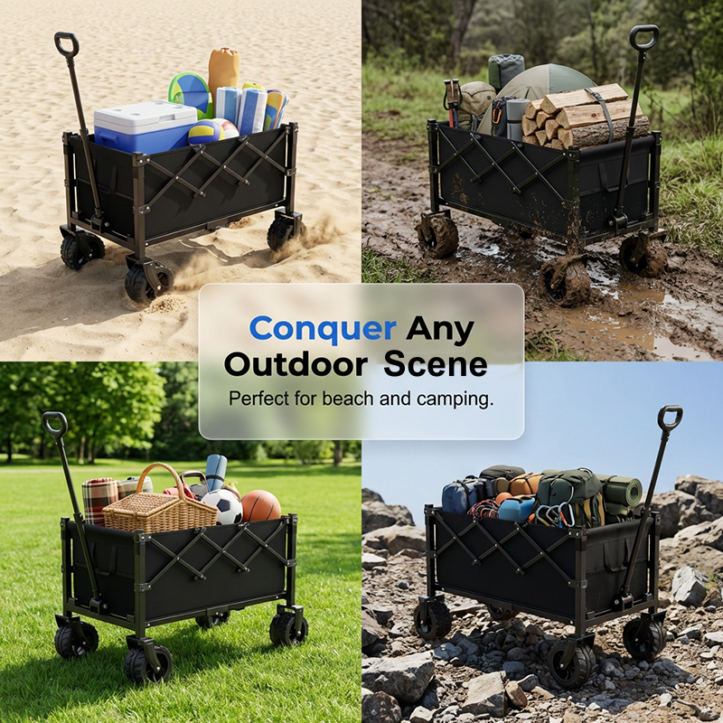 🥳 HOT SALE 2026 🥳💞 50K+ VENDUTI! 🚚🏕️ 50% OFF! Carrello Pieghevole Resistente – 130L, portata 80kg, ruote per tutti i terreni. Telaio in acciaio al carbonio rinforzato – trasporta facilmente attrezzi da giardino e spesa! 🛒✨
