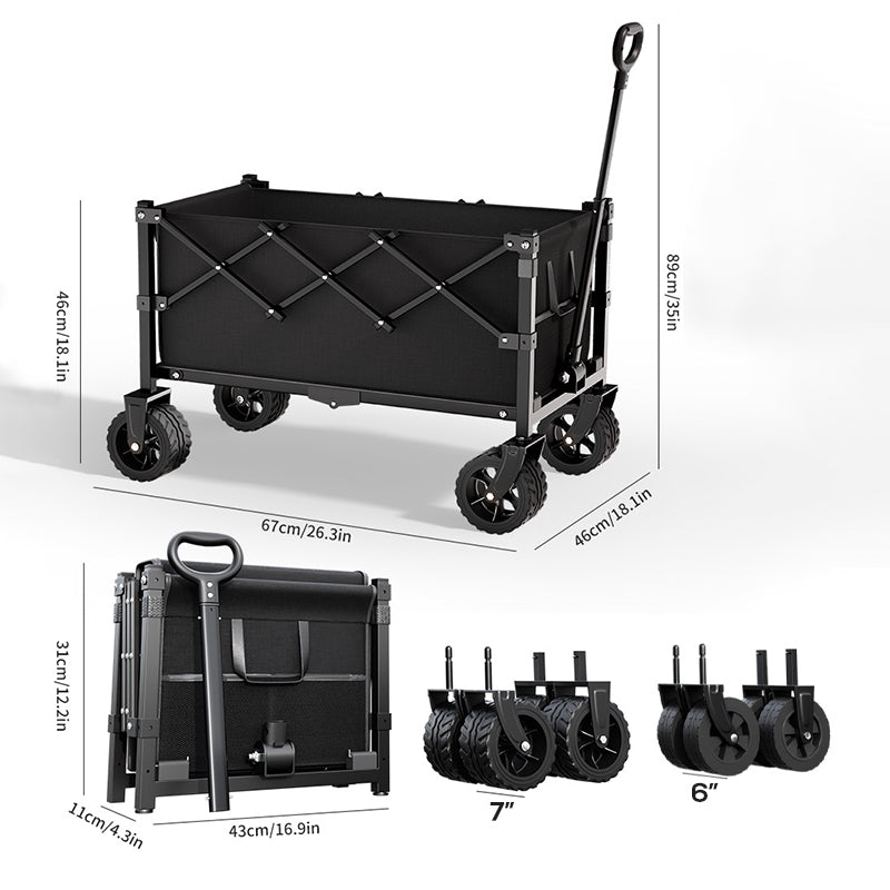 🥳 HOT SALE 2026 🥳💞 50K+ VENDUTI! 🚚🏕️ 50% OFF! Carrello Pieghevole Resistente – 130L, portata 80kg, ruote per tutti i terreni. Telaio in acciaio al carbonio rinforzato – trasporta facilmente attrezzi da giardino e spesa! 🛒✨