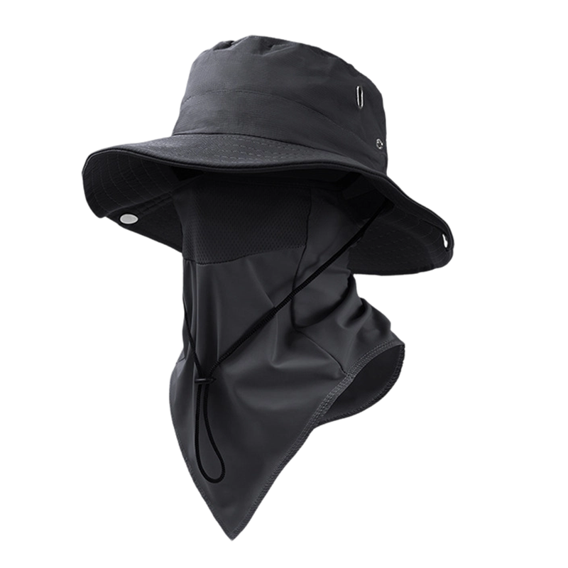 Cappello da pescatore traspirante con maschera facciale removibile
