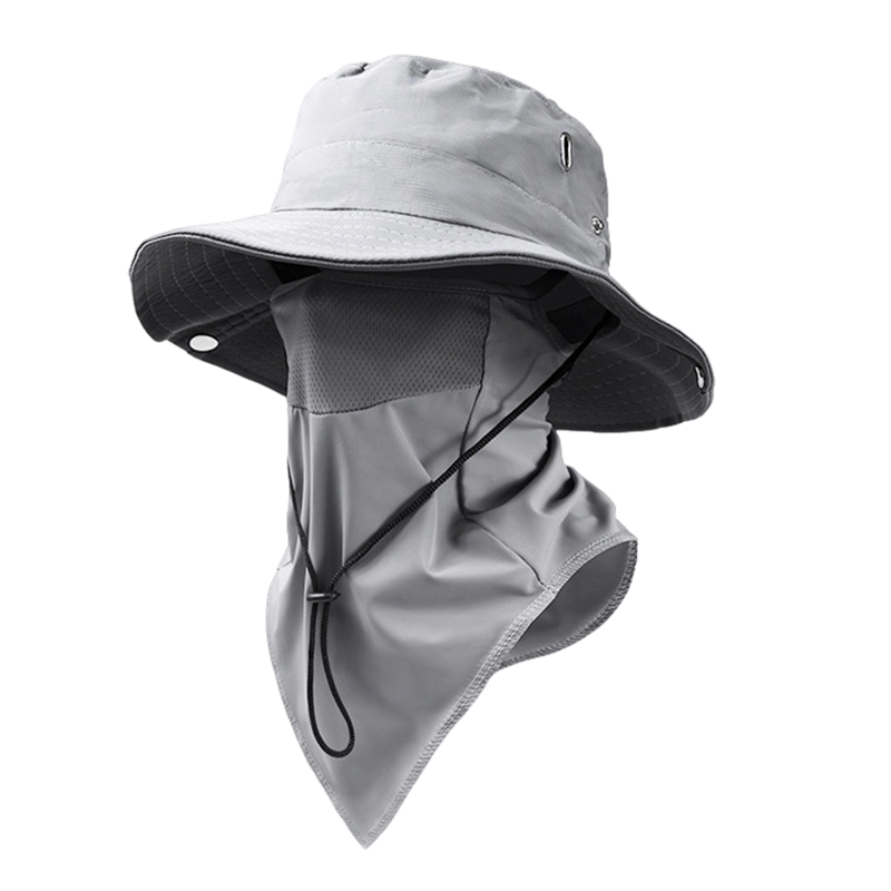 Cappello da pescatore traspirante con maschera facciale removibile