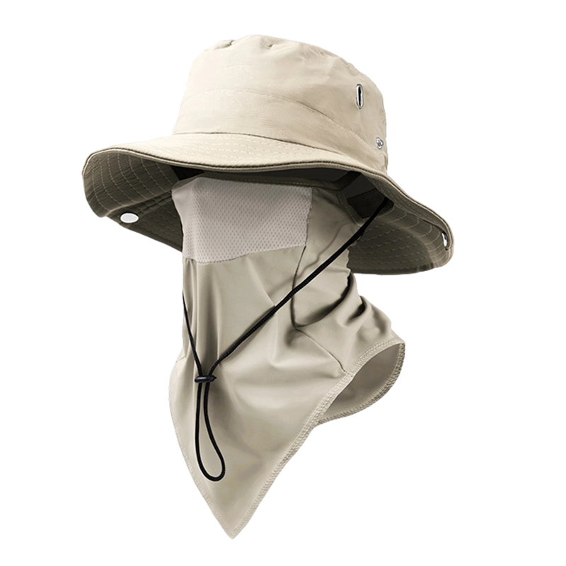 Cappello da pescatore traspirante con maschera facciale removibile
