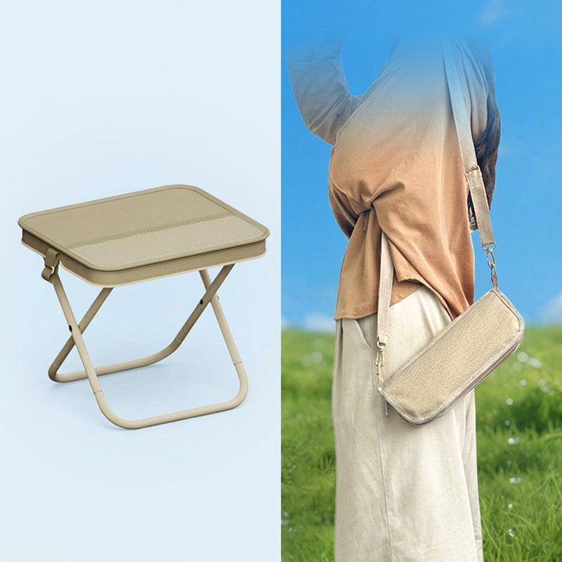 Sgabello Pieghevole Portatile con Design a Borsetta