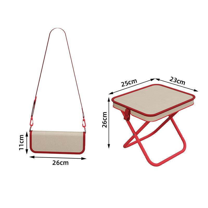 Sgabello Pieghevole Portatile con Design a Borsetta