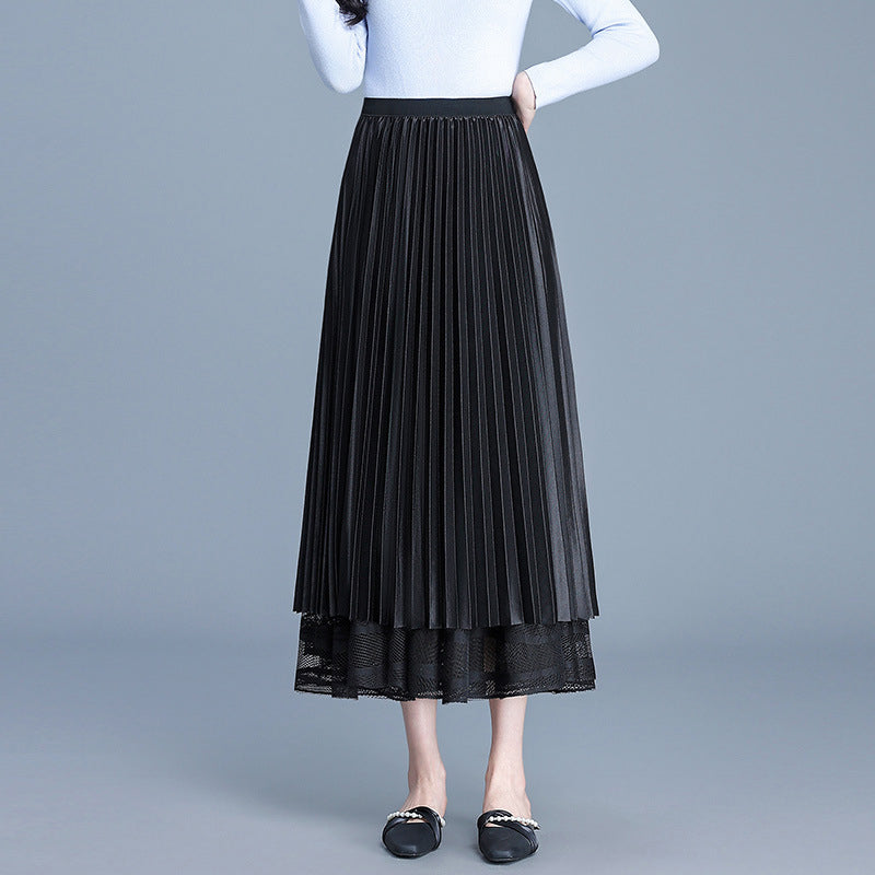 Gonna midi a vita alta elegante da donna