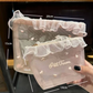 Borsa trucco portatile in rete trasparente