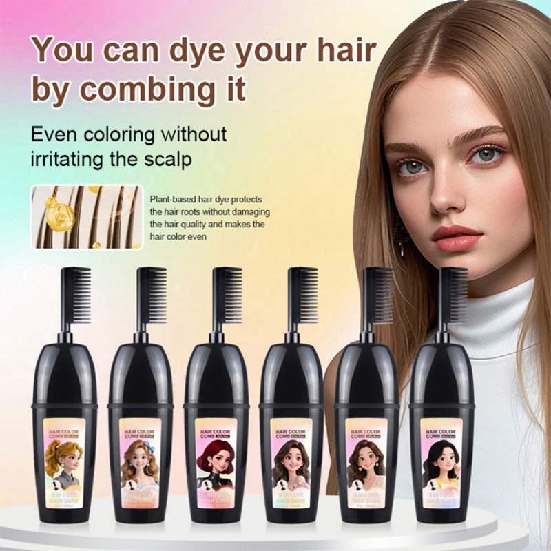 💇‍♀️ Pettine per tintura 3 in 1 | Colora, sfuma e applica in un unico gesto – Facile da usare a casa