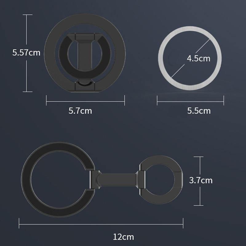 Supporto magnetico a doppio lato con anello e piedistallo