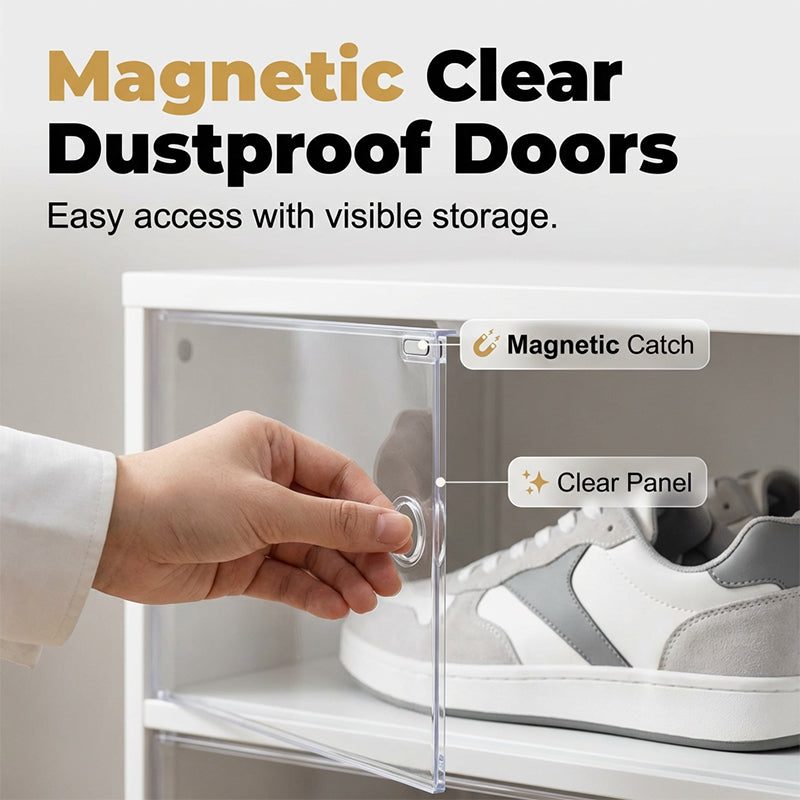 🥾Foldable Installation-Free Shoe Cabinet with Clear Doors