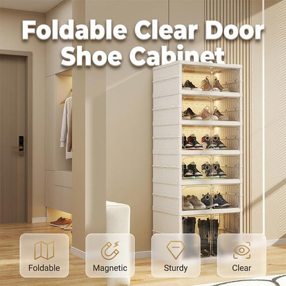 🥾Foldable Installation-Free Shoe Cabinet with Clear Doors