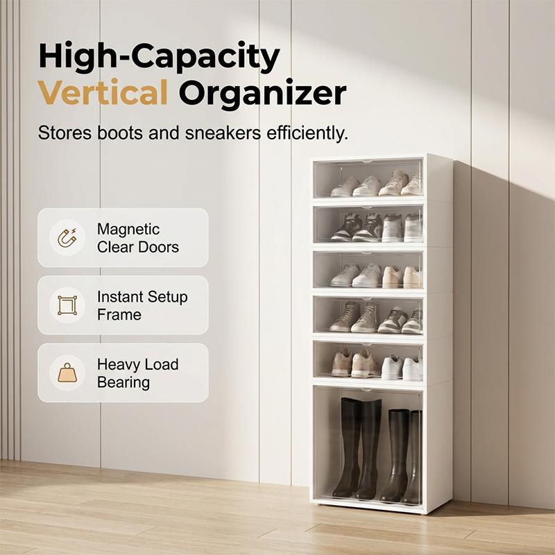 🥾Foldable Installation-Free Shoe Cabinet with Clear Doors