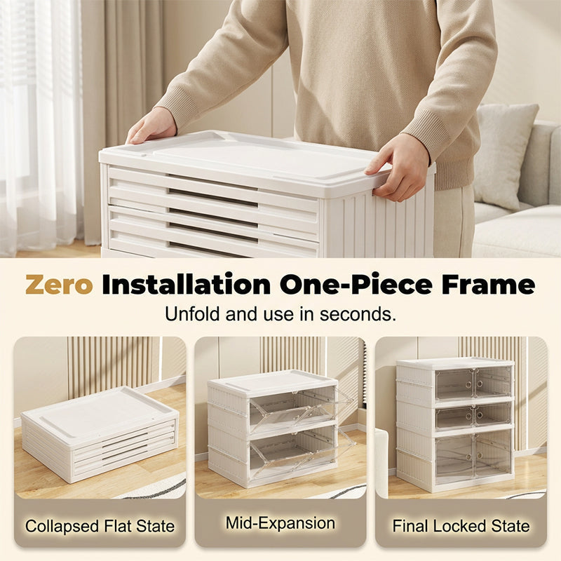 🥾Foldable Installation-Free Shoe Cabinet with Clear Doors