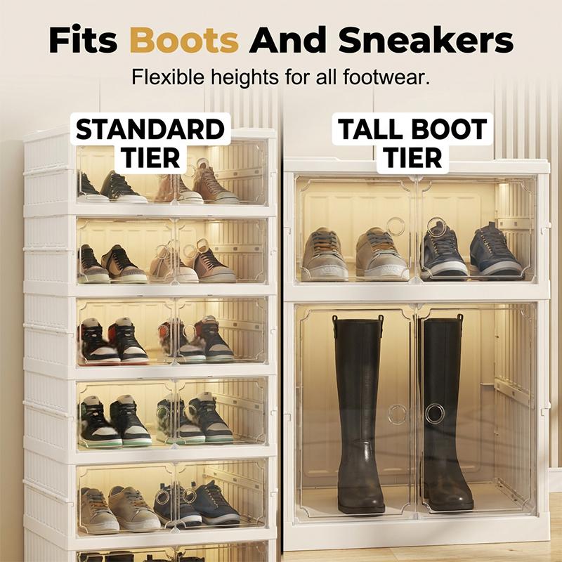 🥾Foldable Installation-Free Shoe Cabinet with Clear Doors