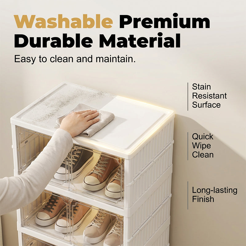 🥾Foldable Installation-Free Shoe Cabinet with Clear Doors