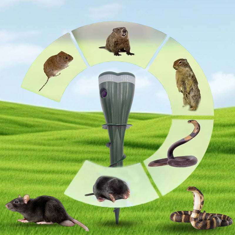 Repellente per talpe a vite impermeabile ad energia solare