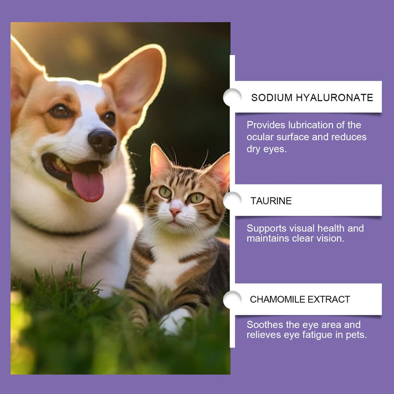 Soluzione detergente delicata per gli occhi di cani e gatti