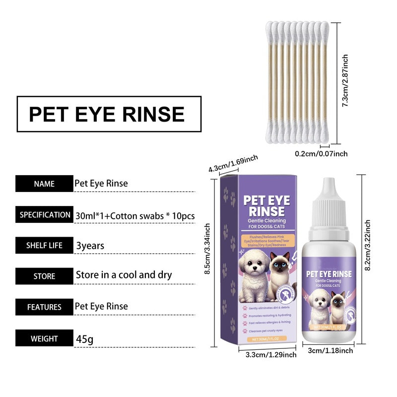 Soluzione detergente delicata per gli occhi di cani e gatti