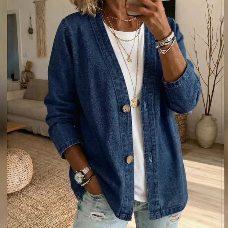 📢📢SCONTO DEL 61%!!!⏰Giacca di jeans classica con bottoni da donna