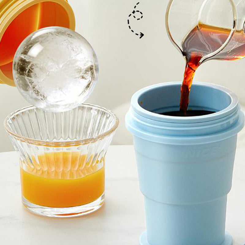 🥤Tazza portatile in silicone! Con cannuccia e stampo per ghiaccio, leggera, pieghevole, ottima per le bevande