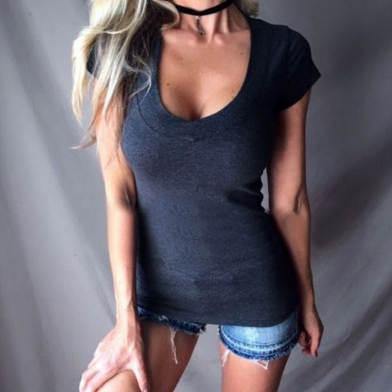 Top Estivo da Donna con Scollo a V Profondo e Vestibilità Aderente