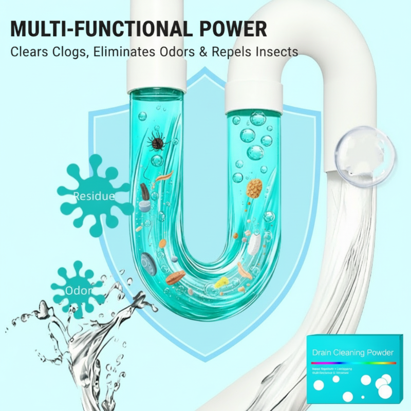 ✨OLTRE 50.000 PEZZI VENDUTI!🚰Polvere sturante tubature con enzimi💧Scioglie capelli e grasso, elimina cattivi odori! Sicura per tutti i tubi domestici, super facile da usare✅
