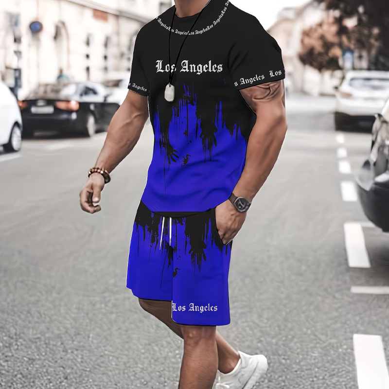 👕 ORA 50% DI SCONTO! 🔥 Set da uomo con T-shirt stampata e shorts – Tessuto morbido, design accattivante e perfetto per le giornate estive ☀️