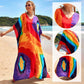 Copricostume lungo da spiaggia con stampa