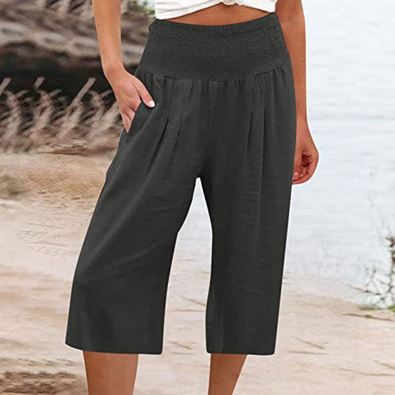 👖 Pantaloni corti da donna leggeri con elastico in vita (taglie S-3XL) – Comodi, morbidi e perfetti per look estivi casual ✨🌿