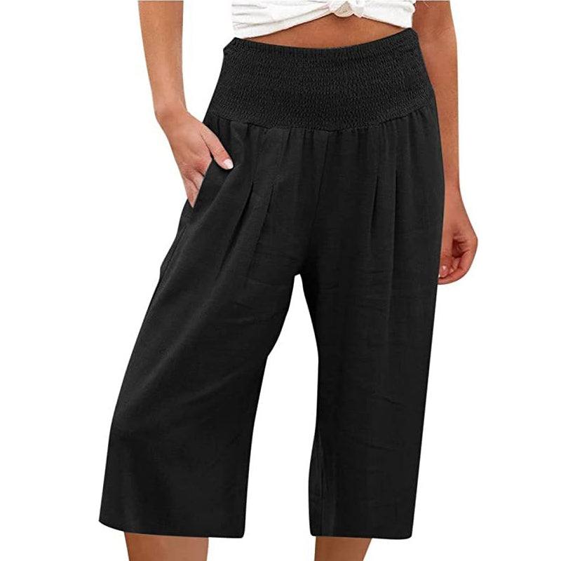 👖 Pantaloni corti da donna leggeri con elastico in vita (taglie S-3XL) – Comodi, morbidi e perfetti per look estivi casual ✨🌿