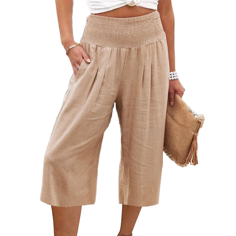 👖 Pantaloni corti da donna leggeri con elastico in vita (taglie S-3XL) – Comodi, morbidi e perfetti per look estivi casual ✨🌿