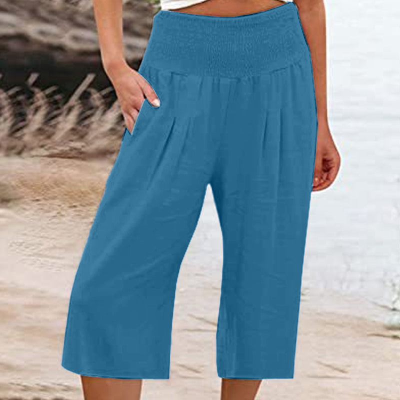 👖 Pantaloni corti da donna leggeri con elastico in vita (taglie S-3XL) – Comodi, morbidi e perfetti per look estivi casual ✨🌿