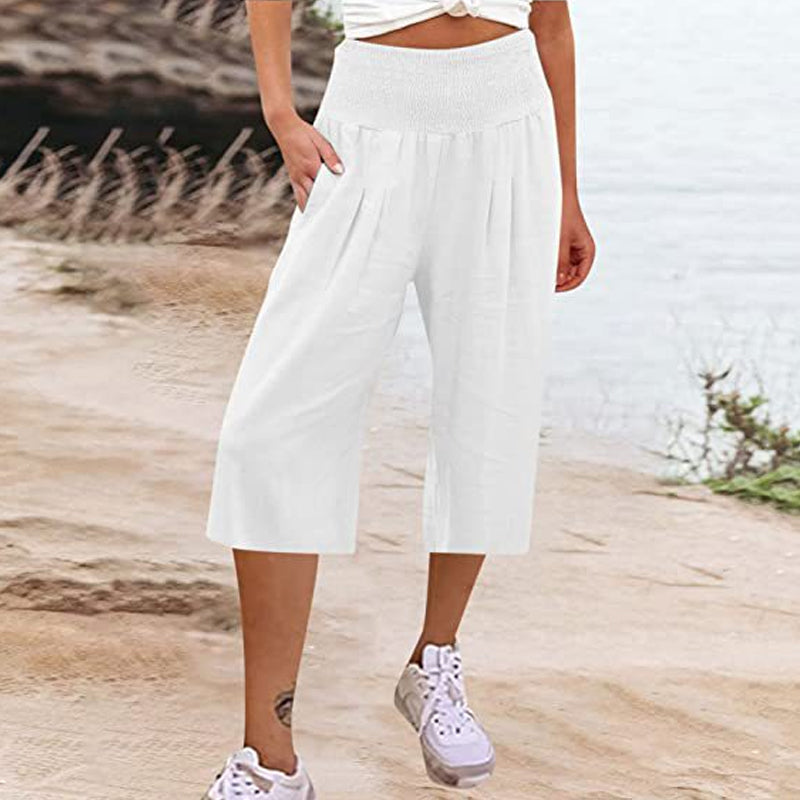 👖 Pantaloni corti da donna leggeri con elastico in vita (taglie S-3XL) – Comodi, morbidi e perfetti per look estivi casual ✨🌿