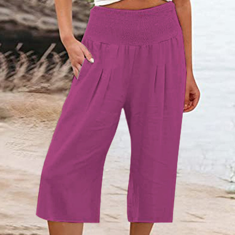 👖 Pantaloni corti da donna leggeri con elastico in vita (taglie S-3XL) – Comodi, morbidi e perfetti per look estivi casual ✨🌿