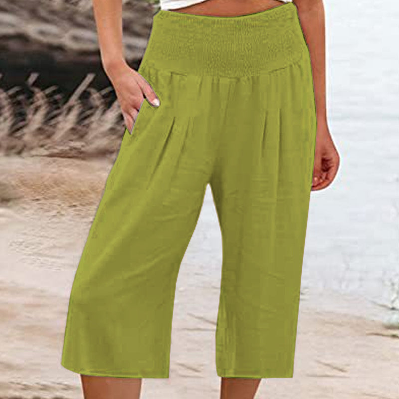 👖 Pantaloni corti da donna leggeri con elastico in vita (taglie S-3XL) – Comodi, morbidi e perfetti per look estivi casual ✨🌿
