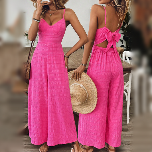 Tuta Elegante da Donna con Scollo a V e Pantalone a Palazzo