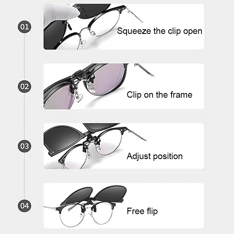 Occhiali da Sole Clip-On Polarizzati e Pieghevoli