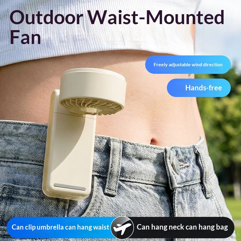 【Ventilatore da Tavolo e da Cintura a Lunga Durata】—— Aggancialo alla cintura o appoggialo sul tavolo: ovunque tu sia, rimarrai sempre al fresco!
